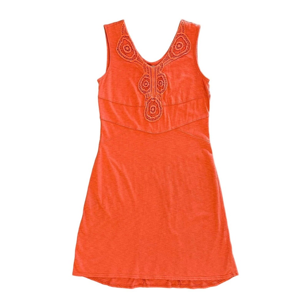 Athleta Crochet Detail Sleeveless Tank Casual Orange Dress Women’s Size Small